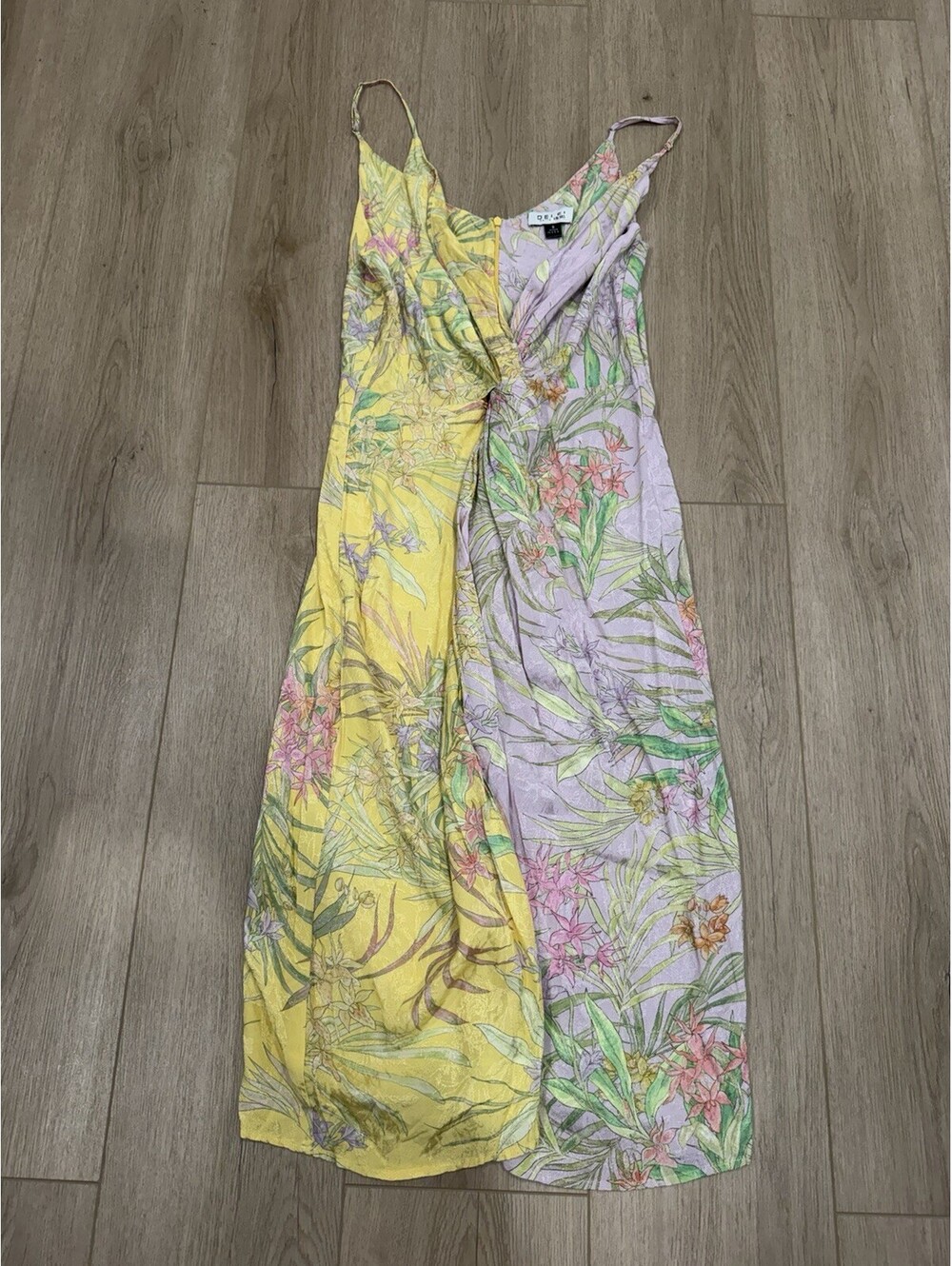 Delfi Collective Frankie Knotted Plunge Neck Floral Midi Dress| Size S